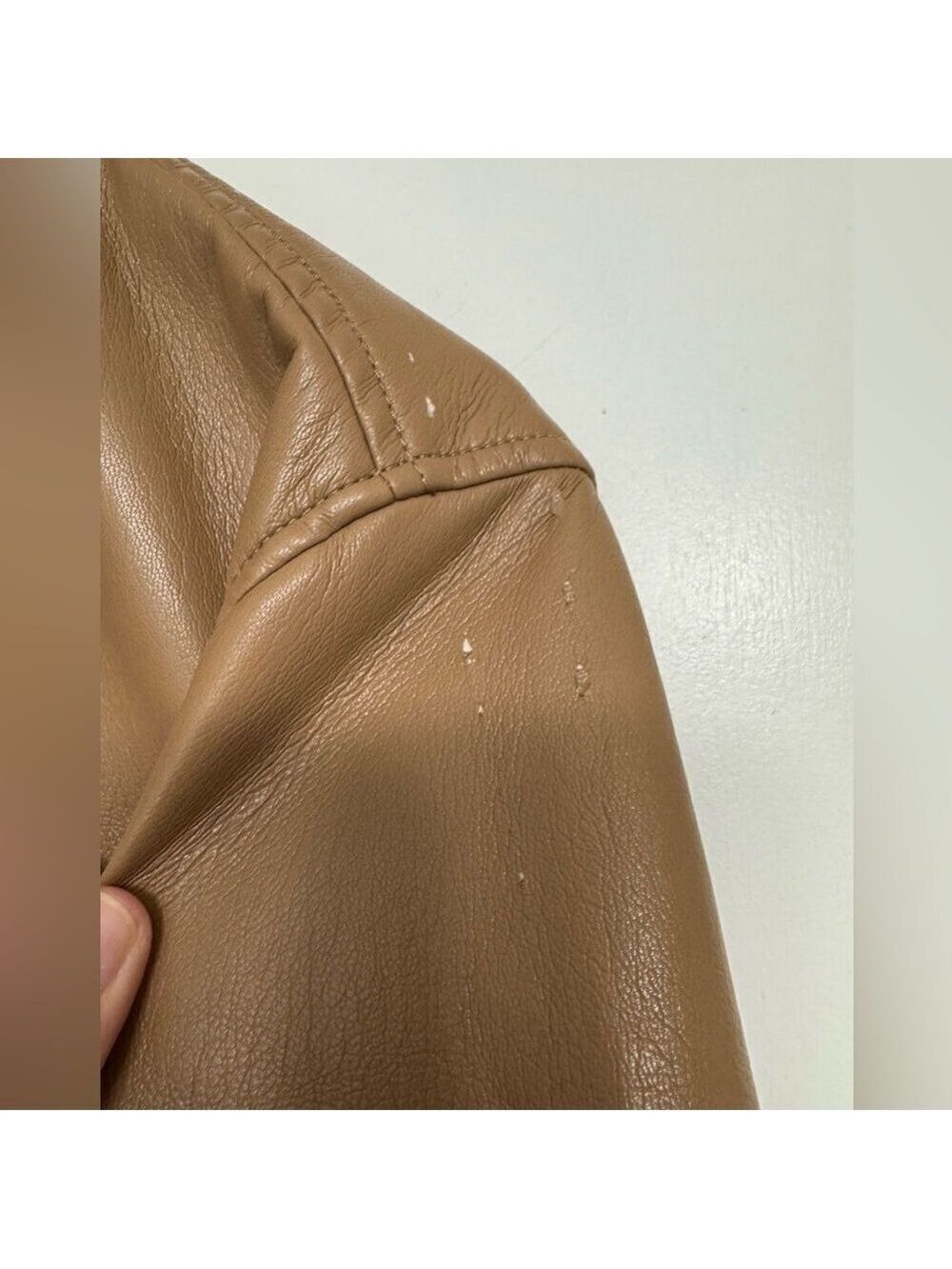 Wilfred Aritzia Camel Faux Leather Shacket XS - Picture 7 of 12